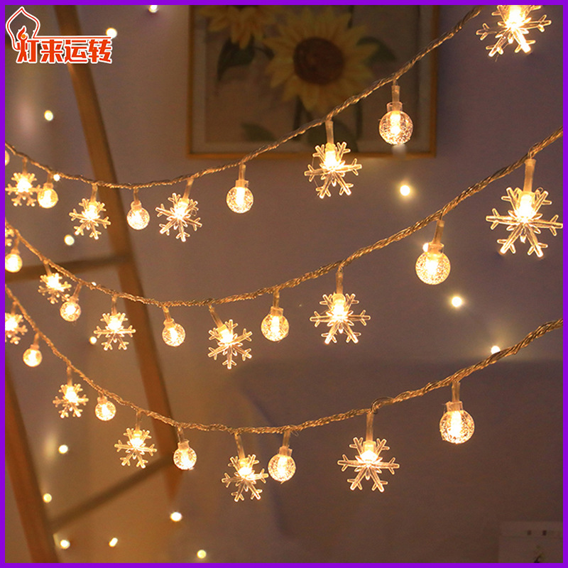 Solar string lights outdoor camping tent Christmas atmosphere decoration star lights with led New Year lights night light