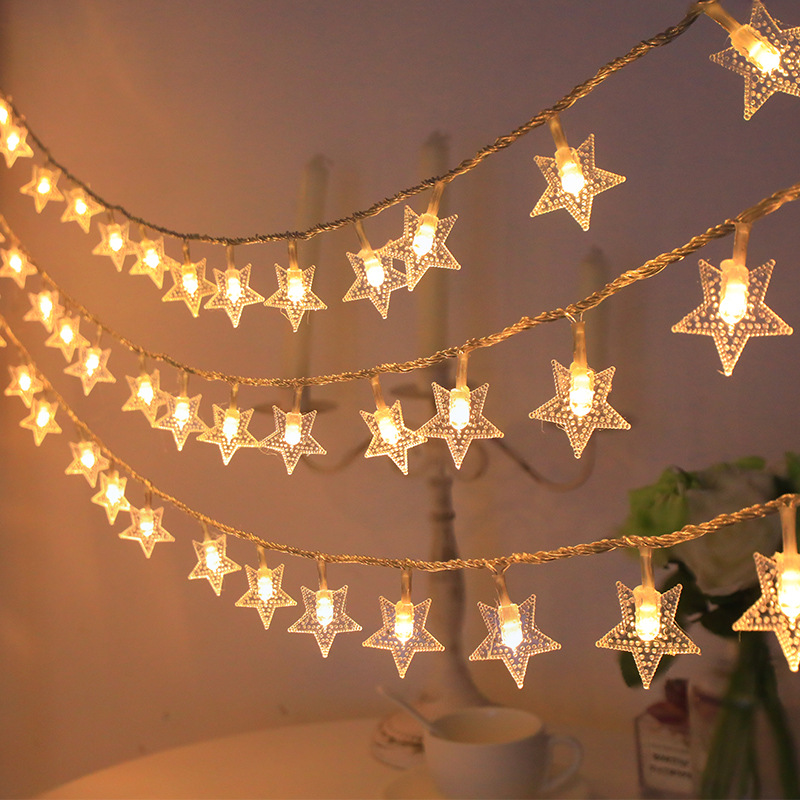 Romantic little star (warm white) + battery model always bright (1.5 meters 10 lights)