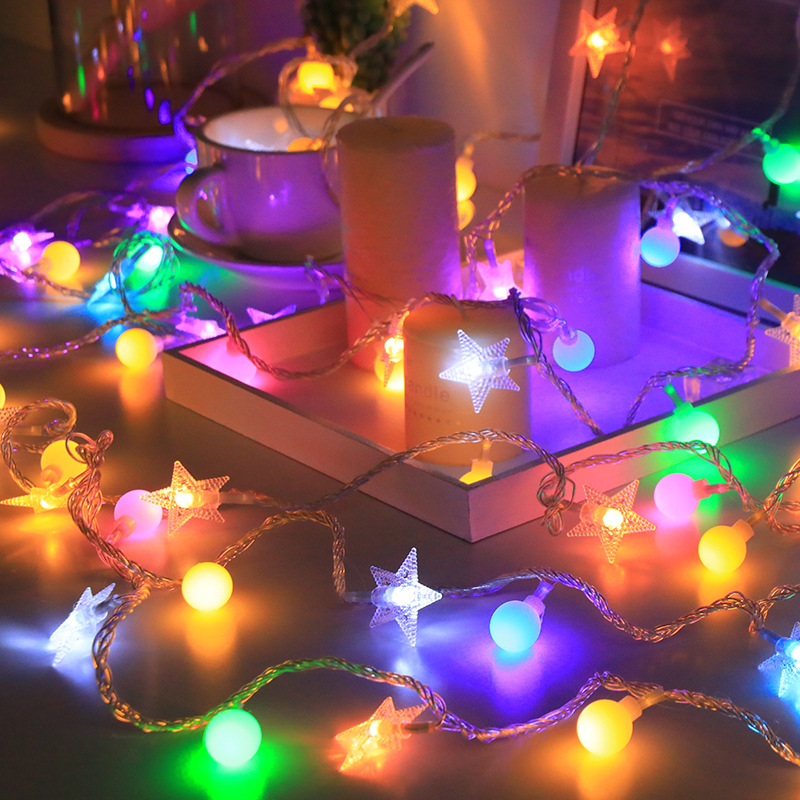 Stars + small round beads color + solar 8 modes (22 meters 200 lights)