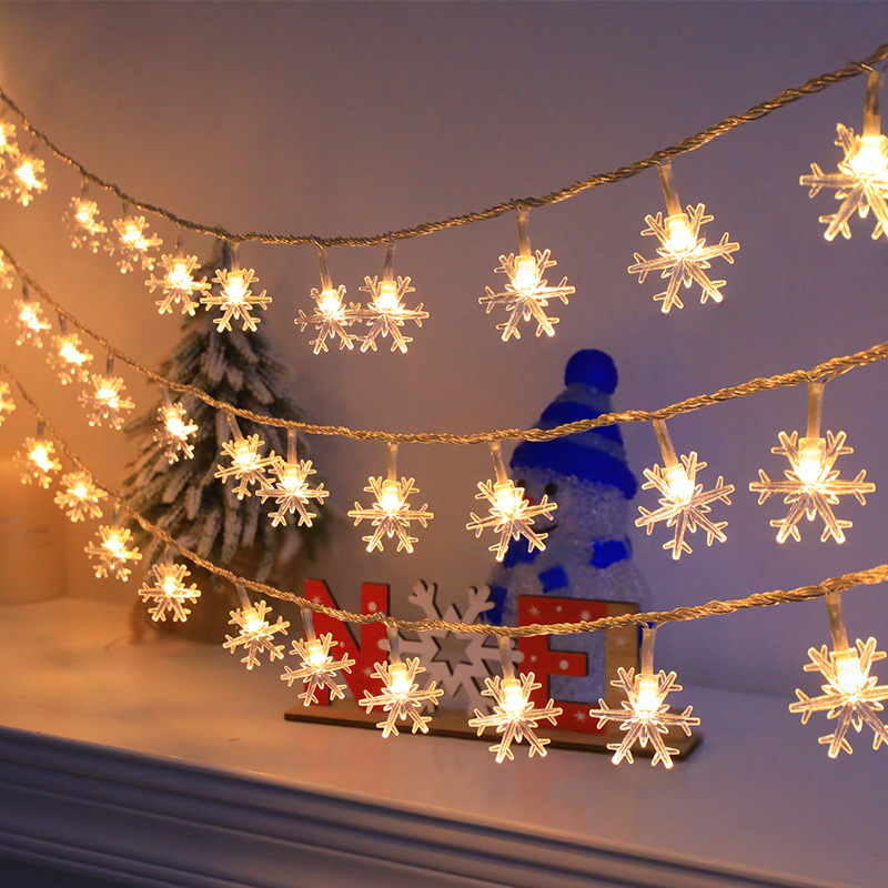 Beautiful snowflake (warm white) + battery model always on (1.5 meters 10 lights)