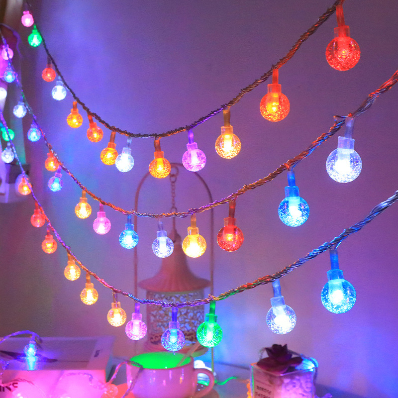 Warm crystal ball (color) + battery version always bright (1.5 meters 10 lights)