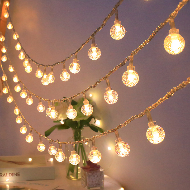 Warm crystal ball (warm white) + battery version always bright (1.5 meters 10 lights)