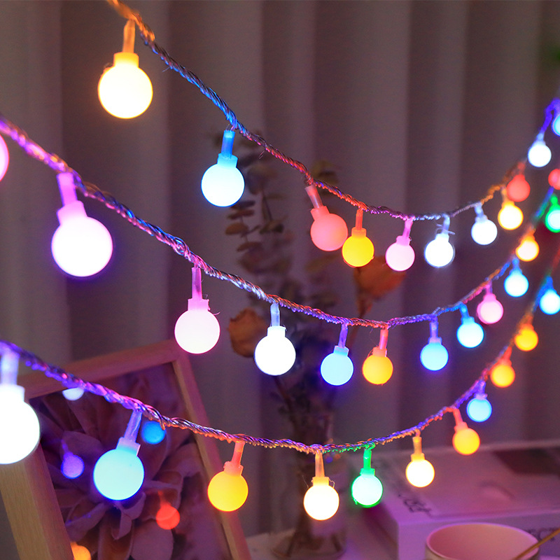Warm little round beads (color) + battery type always bright (1.5 meters 10 lights)