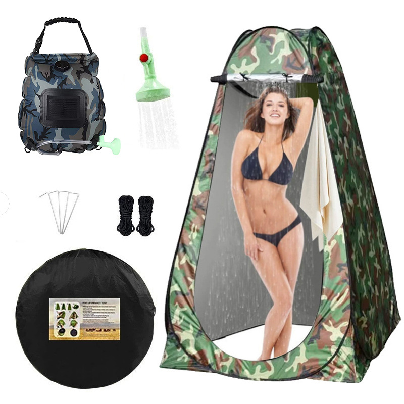 2-window large flower camouflage tent + camouflage shower bag + double tent: 150*150*190cm