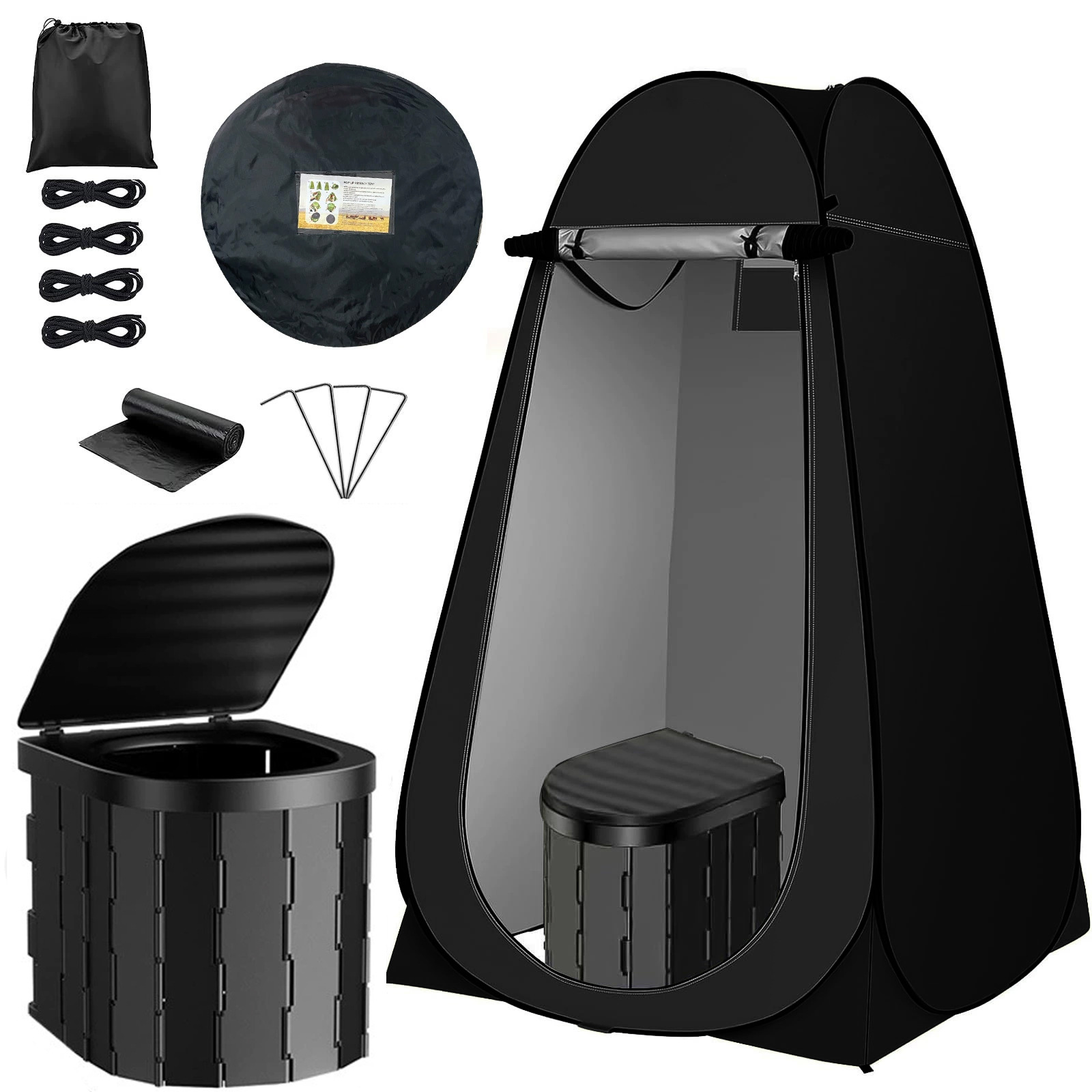 2-window black tent + [covered version] black toilet + single tent: 120*120*190cm