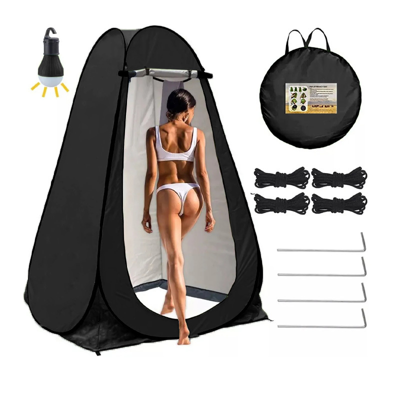 2 windows black [coated with silver] + lights [bring your own 3 AA batteries] + single tent: 120*120*190cm