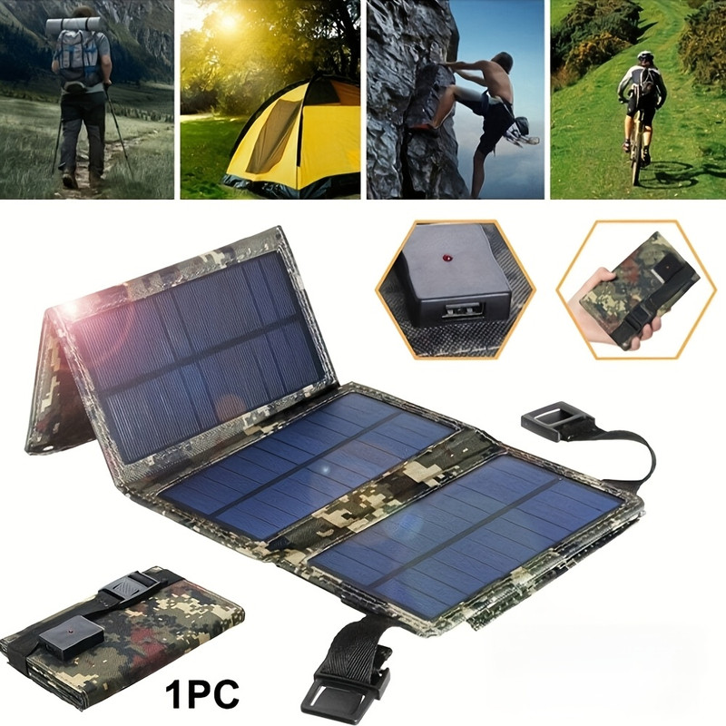 80W USB solar folding power bank outdoor camping hiking mobile phone charger
