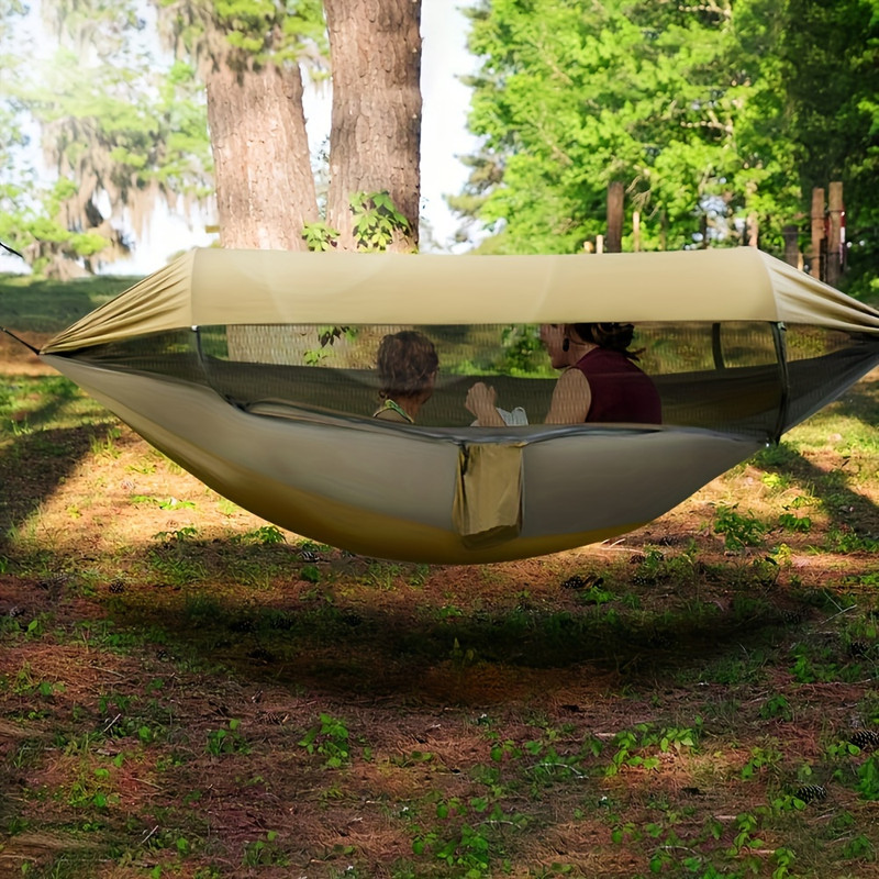 4-in-1 camping hammock (including mosquito net and awning) - durable and easy to set up, suitable for hiking, hiking, beach and garden scenes